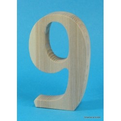 Stojak z drewna 12 cm. Cyfra 9